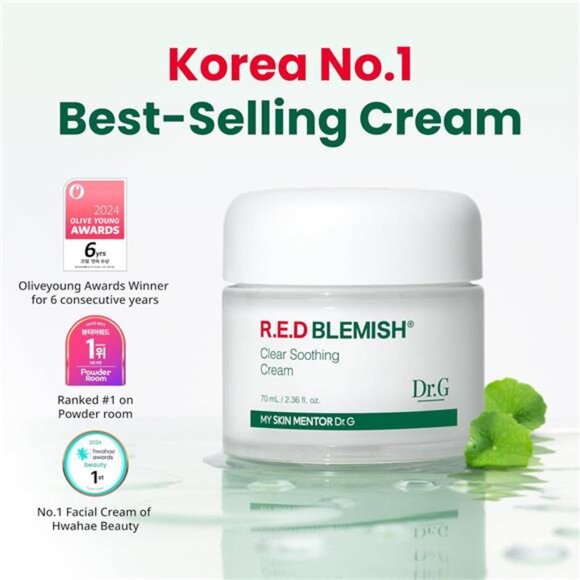 Dr.G Red Blemish Clear Soothing Cream, 70ml - Moisturizing Recovery Cream for - Picture 2 of 7